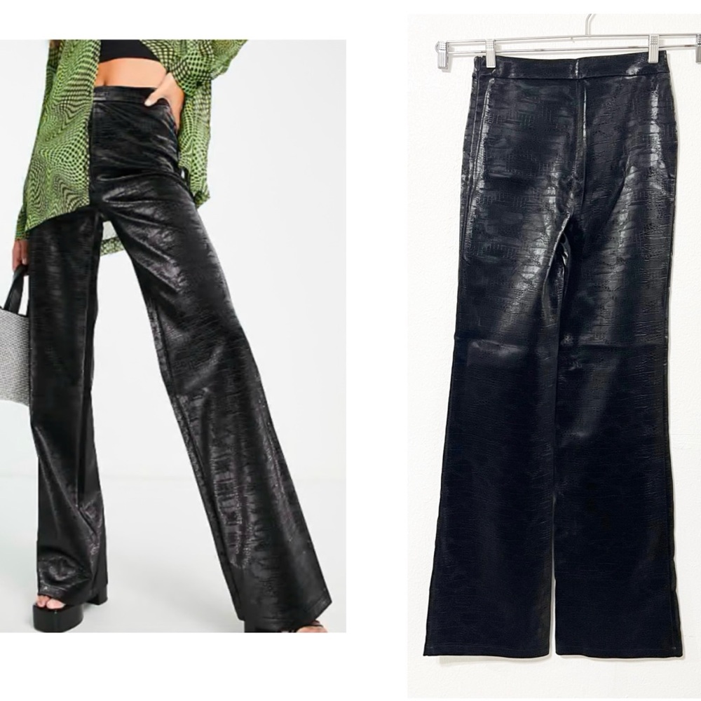ASOS Design Tall Black Textured Straight-Leg Pants
Iridescent Croc Faux Leather